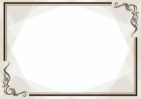 茶色の模様入りアンティーク背景枠11 フレーム,認定,枠,クラシック,背景,茶色,シンプル,アンティーク,飾り枠,洋風のイラスト素材