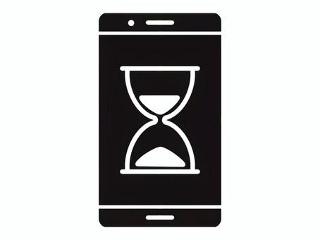 スマホ「スクリーンタイム制限」アイコン	 スクリーンタイム,制限,アイコン,使用時間,デジタルウェルビーイング,モバイル,時間管理,テクノロジー,集中,健康管理のイラスト素材