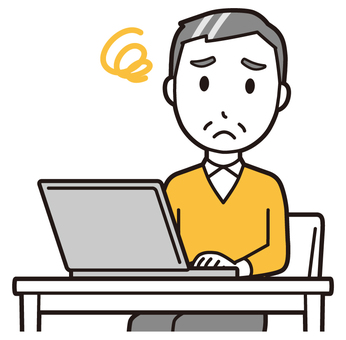 ニット中年男性(黄)-333-バスト  ニット中年男性(黄)-333-バスト パソコン,困る,おじさん,男性,中年,お父さん,パパ,シニア,ミドルエイジ,人物のイラスト素材