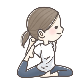 ヨガをする女の子 ヨガをする女の子 女の子,女性,かわいい,人物,ヨガ,健康,美容,ヘルスケア,ストレッチ,リラックスのイラスト素材