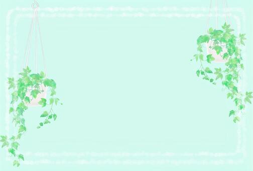 アイビーのハンギングポットとフレーム アイビー,鉢,カバー,ハンギング,ポット,フレーム,枠,シームレス,デザイン,デコレーションのイラスト素材