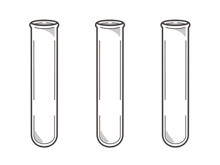 試験管 3本 空 試験管,実験器具,理科,科学,化学,シンプルのイラスト素材