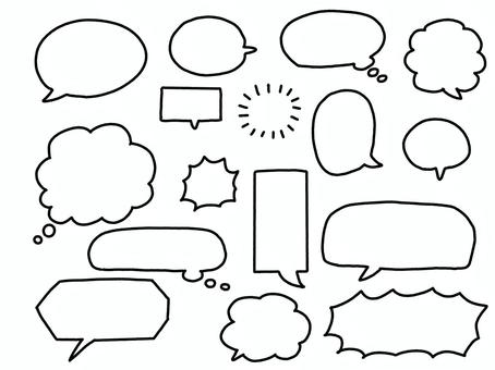 Illustration, speech balloon, simple, black and white, 