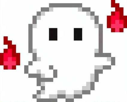 ドット絵の赤の人魂とお化けです。 ドット絵,人魂,お化け,シンプル,幽霊,和風,ホラー,心霊,現象,闇のイラスト素材
