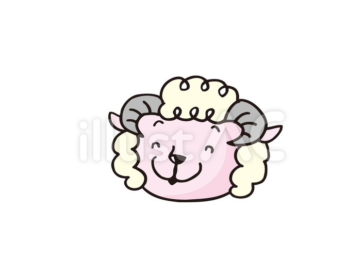 ヒツジ 羊,未年,年賀状のイラスト素材