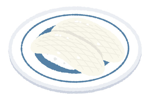 皿にのった寿司 寿司,寿司ネタ,すし,スシ,鮨,米,コメ,酢飯,回転寿司,こめのイラスト素材