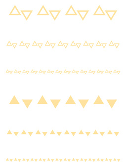 黄色い三角の装飾ラインセット 三角形,ライン,飾り罫,見出し,装飾,仕切り,あしらい,横,黄色,かわいいのイラスト素材
