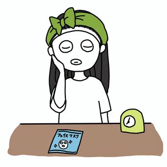 フェイスマスク中の女の子 フェイスマスク,美容,化粧品,女の子,女性,ビューティーのイラスト素材