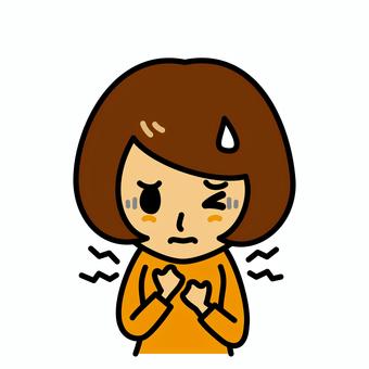 女性　胸の痛み 病気,胸,痛み,女性,症状,胸痛,苦しい,若い,女の子,20代のイラスト素材