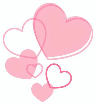 ふんわり重なるピンクのハートイラスト ハート,ピンク,愛,恋,やさしさ,かわいい,イラスト,ふんわり,ラブ,ロマンチックのイラスト素材