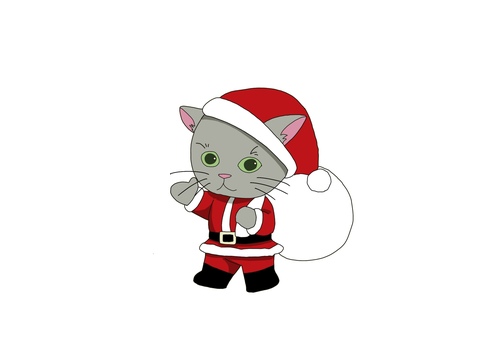 聖誕老人貓, 猫, 圣诞节, 圣诞老人, JPG 和 PNG