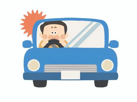 車の事故_急ブレーキ 車,カー,乗り物,事故,驚く,男性,人,運転,運転手,びっくりのイラスト素材