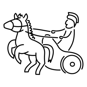 チェスのルーク（戦車）　線画 ルーク,チェス,駒,ボードゲーム,中世,ヨーロッパ,人,歴史,戦車,馬のイラスト素材