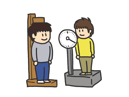 健康診断 健康診断,男性,人物,身長,体重,測定,健康,身長計,体重計,全身のイラスト素材