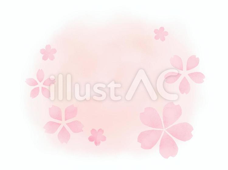 桜　にじみ水彩風　背景　フレーム 桜,春,背景のイラスト素材