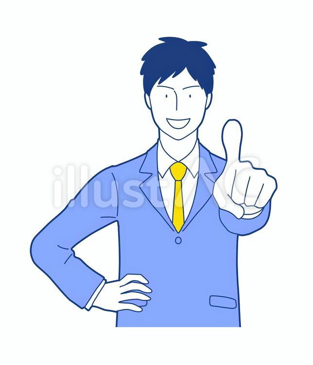 指をさすスーツの男性(2色) ビジネスマン,ビジネスパーソン,男性のイラスト素材