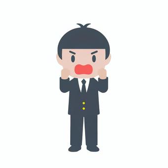 怒るビジネスマン ビジネスマン,怒る,怒り,不満,ストレス,表情,トラブル,対立,緊張感,社会人のイラスト素材