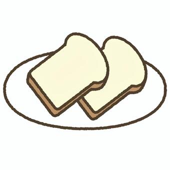 食パン/トースト パン,食パン,トースト,食べ物,食事,皿のイラスト素材