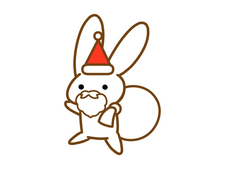 ゆるいうさぎサンタ うさぎ,兎,サンタ,クリスマス,動物,冬,イベント,キャラクター,マスコット,手描きのイラスト素材