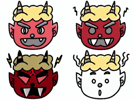 Demon's facial expression change, , JPG and PNG