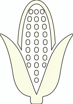 ピクトグラムの白のとうもろこしです。 ピクトグラム,とうもろこし,シンプル,コーン,野菜,農作物,収穫,農業,夏,穀物のイラスト素材