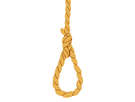 首吊り縄 首吊り,自殺,自死,縊死,縊首,首くくり,経死,突然死,自害,死のイラスト素材