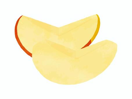 くし切りにした赤リンゴ_水彩風 リンゴ,赤リンゴ,果物,食べ物,くし切り,くし形,カット,水彩風,かわいい,イラストのイラスト素材