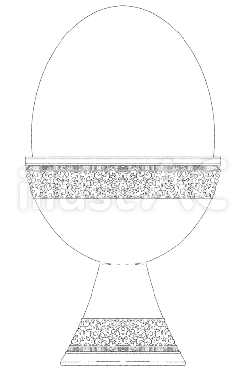 アンティーク調　エッグスタンド　線画 エッグスタンド,鶏卵,アンティークのイラスト素材