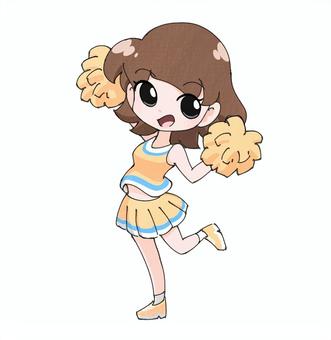 ポーズするチアガール1 ポーズするチアガール1 チアガール,cheerleader,cheer,女の子,女子,女性,学生,学園祭,運動会,夏のイラスト素材