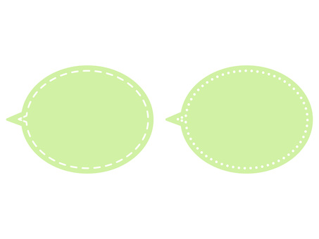 緑の楕円吹き出しセット