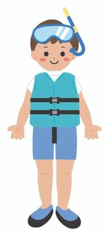 Illustration, life jacket, life vest, sea, 