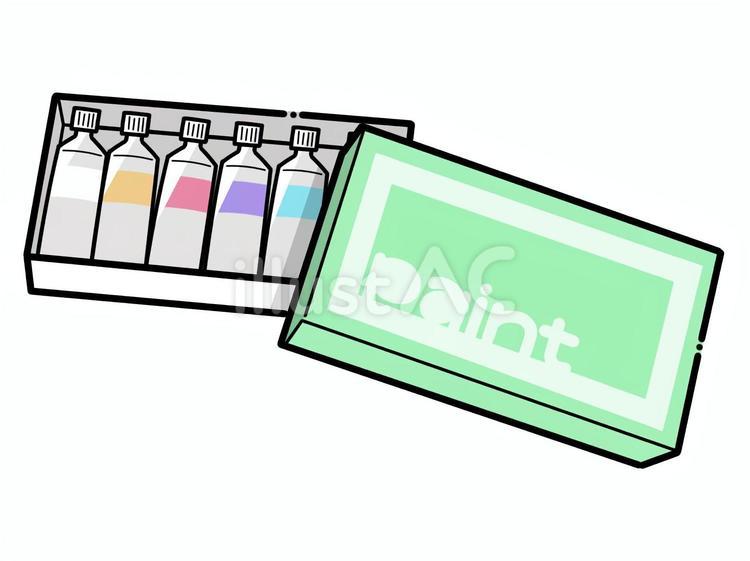 緑の絵の具セット チューブ,絵の具,セットのイラスト素材