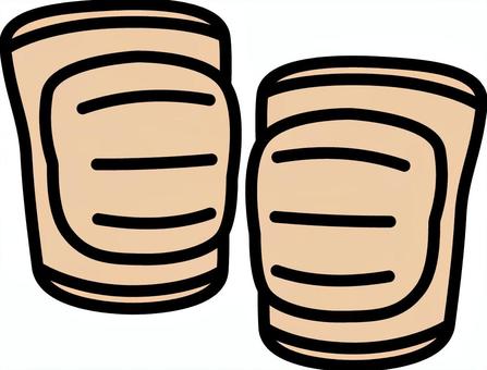 ベージュの関節サポーターです。 関節,サポーター,シンプル,肘,膝,スポーツ,運動,バレーボール,保護具,動作補助のイラスト素材