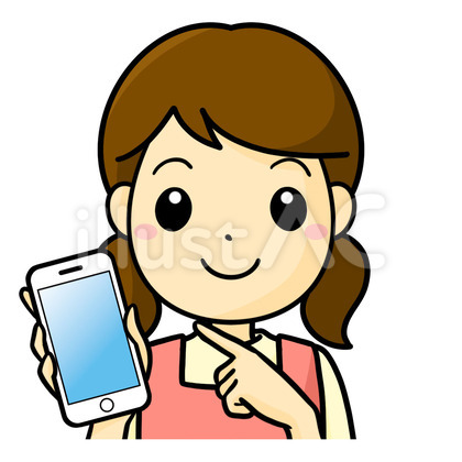 保育士 スマホ 笑顔 手