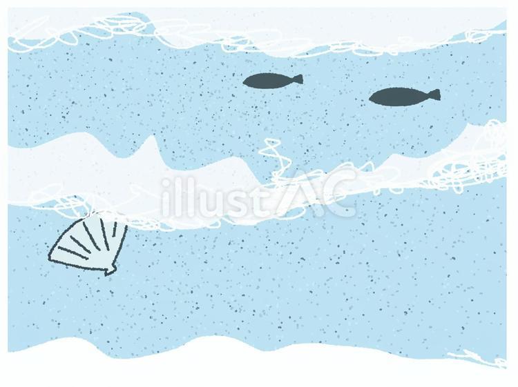 海 海,波,魚のイラスト素材