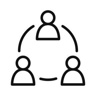 人物と繋がる輪のアイコン ビジネス,アイコン,人物,輪,会社,社会,仕事,人,業務,部署のイラスト素材