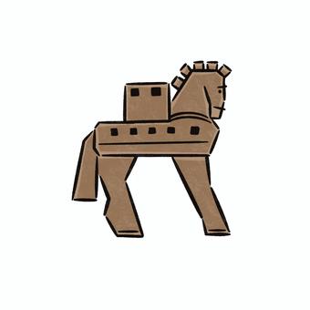 トロイの木馬 トロイの木馬,世界遺産,文化遺産,遺産,手書きのイラスト素材