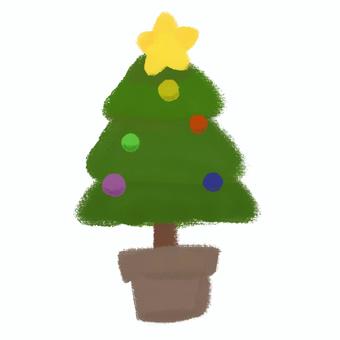 クリスマスツリー クリスマス,クリスマスツリー,冬,手描き,もみの木のイラスト素材