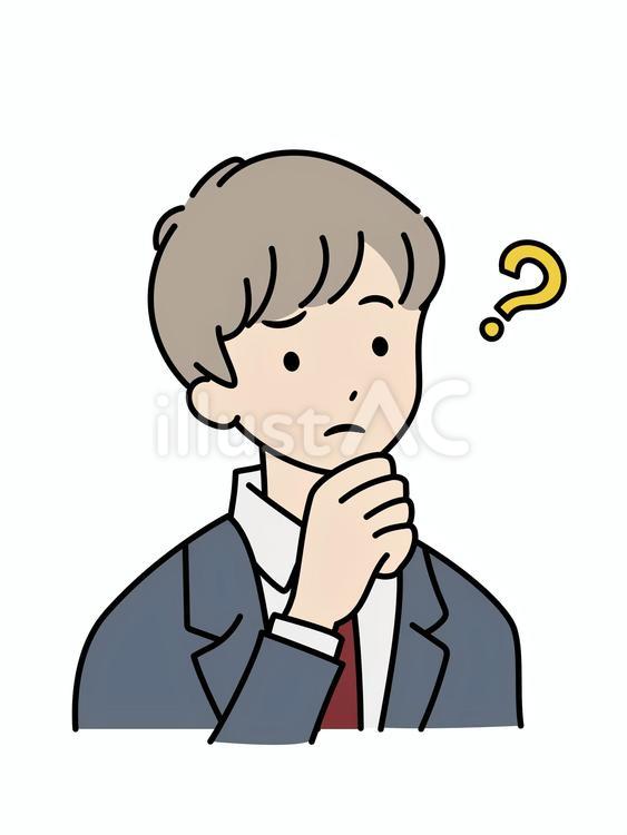 疑問の浮かぶ男子学生 男子,高校生,中学生のイラスト素材