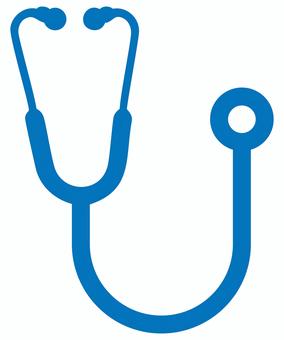 聴診器のアイコン 青 聴診器,診察,診断,病院,医療,問診,医者,健康,治療,診療所のイラスト素材