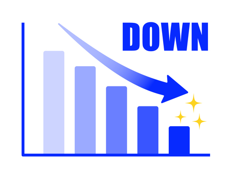 bar chart vector material, graph, down, decline, JPG, PNG and AI