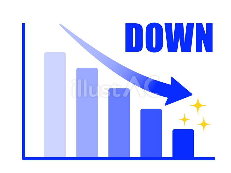棒グラフのベクター素材 グラフ,down,下降のイラスト素材