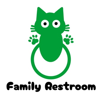 ちびネコちゃんのトイレマーク　多目的 トイレマーク,猫,ねこ,動物,トイレ,多目的,誰でも,身障者,アイコン,バリアフリーのイラスト素材