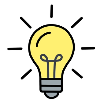 電球　ひらめき　アイデア　黄色 電球,豆電球,黄色,光る,ひらめき,閃く,閃き,発見,アイデア,発想のイラスト素材