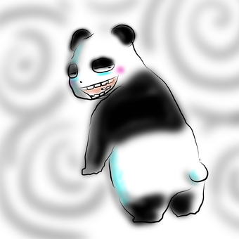 笑顔だが目が笑ってないパンダ パンダ,笑顔,表情,目,目が笑ってないのイラスト素材