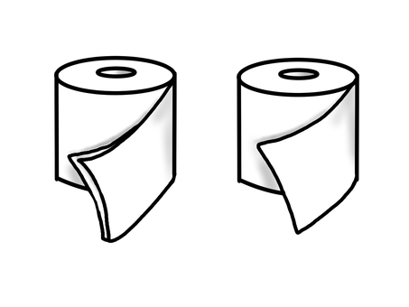 トイレットペーパーのダブルとシングル トイレットペーパー,ダブル,シングル,二枚重ね,一枚,仕様,タイプ,商品のイラスト素材