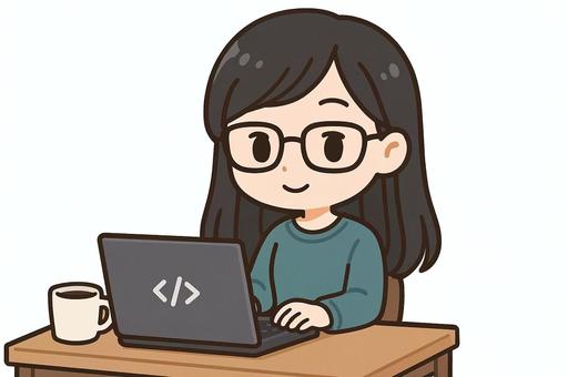 パソコン中の女性