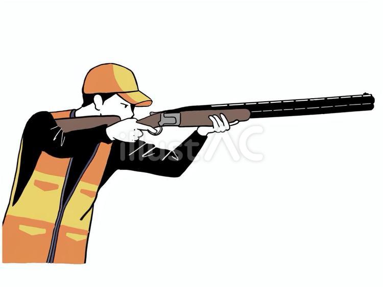 銃を構える猟師 猟師,狩猟,猟友会のイラスト素材