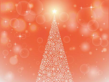 クリスマスのイルミネーション背景　9　赤 クリスマス,冬,背景,雪,雪の結晶,キラキラ,手描き,フレーム,クリスマスツリー,ツリーのイラスト素材