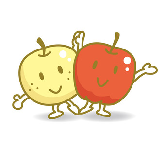 Illustration, pear, apple, fruit, JPG, PNG and AI